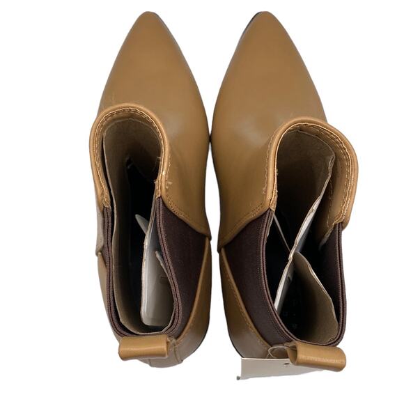 New A New Day Gwen Tan Faux Leather Pointed Toe Block Heel Ankle Boots Size 6.5 - Picture 7 of 8